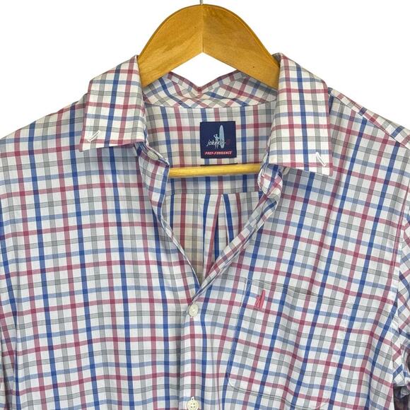Johnnie-O Prep-Formance Plaid Button Down Shirt Lightweight Boys 16 - Picture 2 of 12